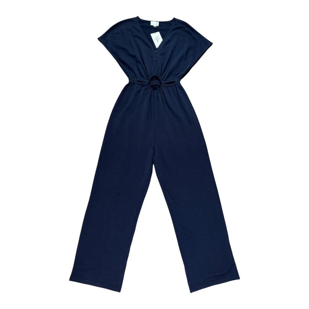 Sundays by We Are Sundays NWT Navy Cut Out V Neck Jumpsuit Small